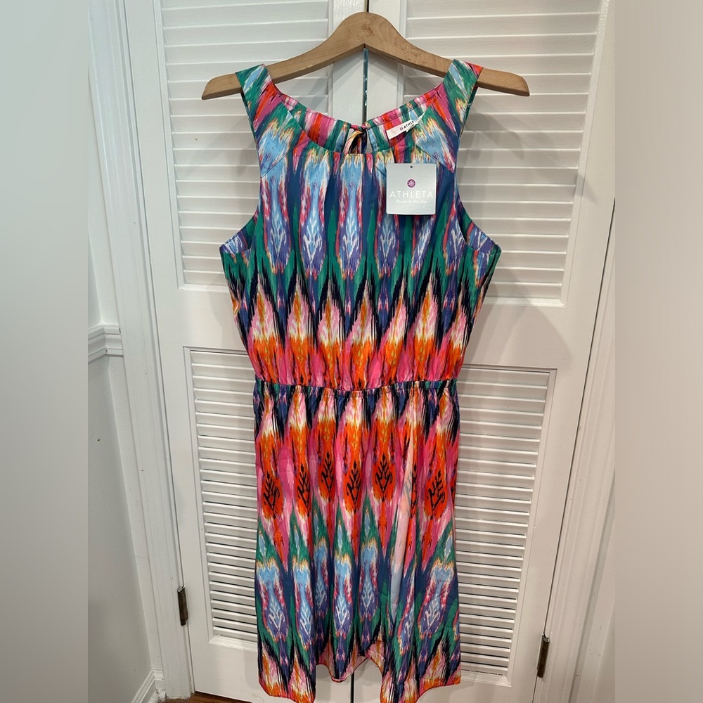 Athleta Dress Sz Medium MultiColor Ikat Print